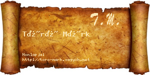 Törő Márk névjegykártya